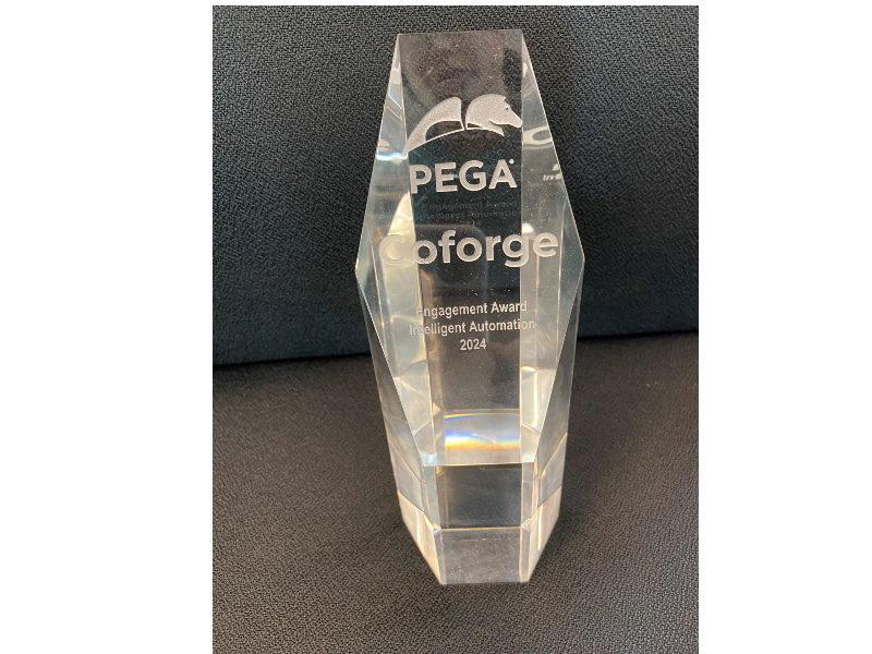 Coforge recognized with Intelligent Automation award from Pega at the Partner Awards at PegaWorld iNspire