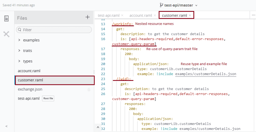 RAML fragment wit
h nested resource example